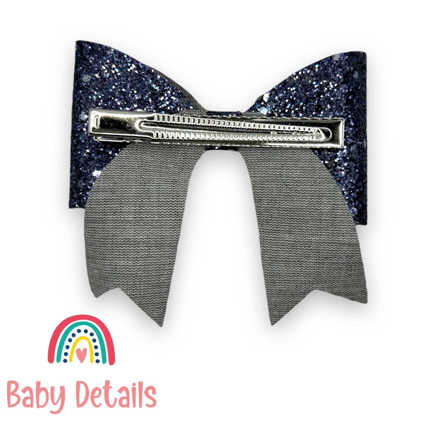 Special Bow Glitter Hair Clip - Dark Navy Blue
