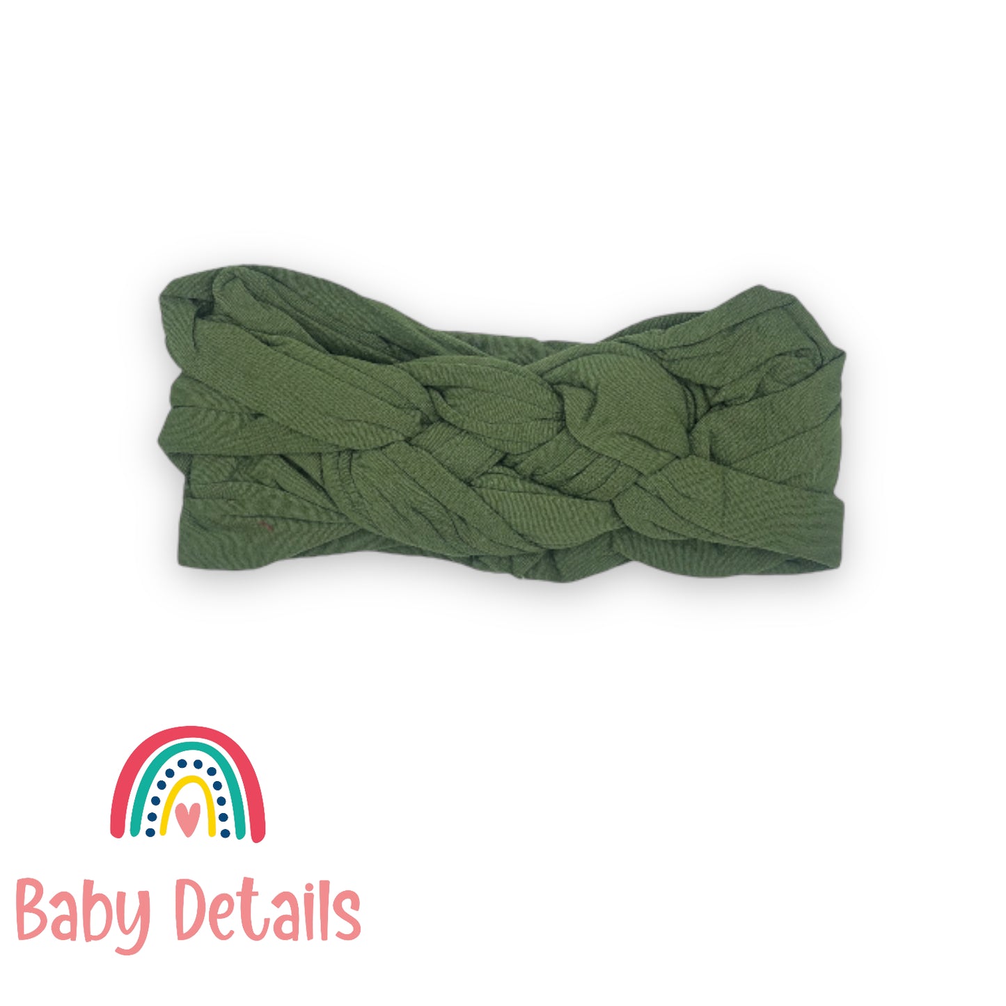 Dark Green braided headband