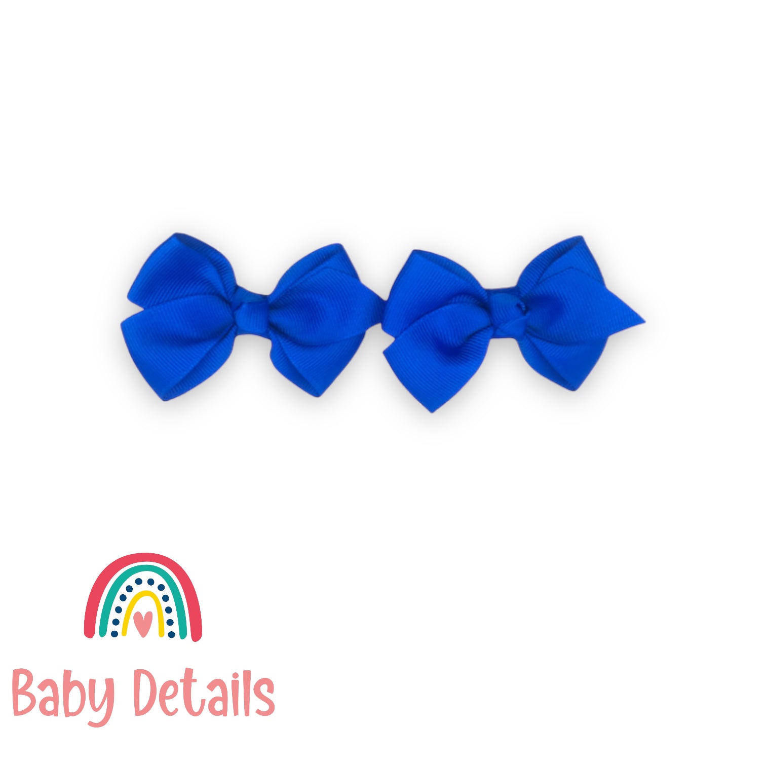 Double royal blue bow hair clips – baby details bh