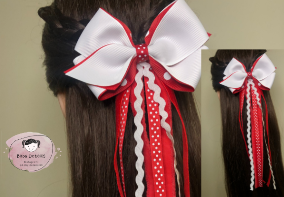Special Long Bow Hair Clip - White