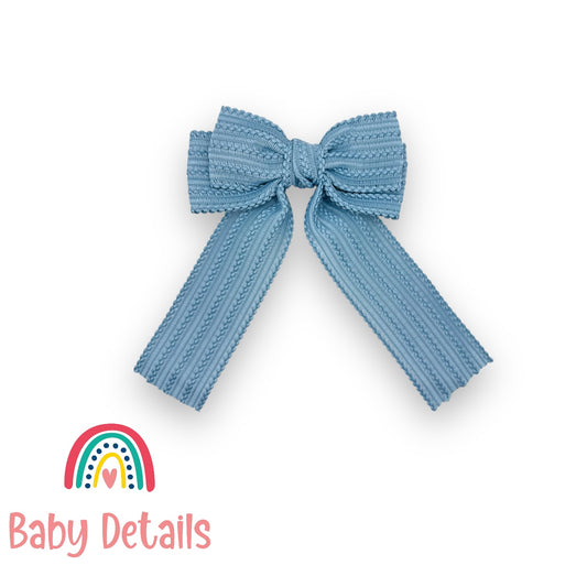 long bow patterned hair clip - Blue