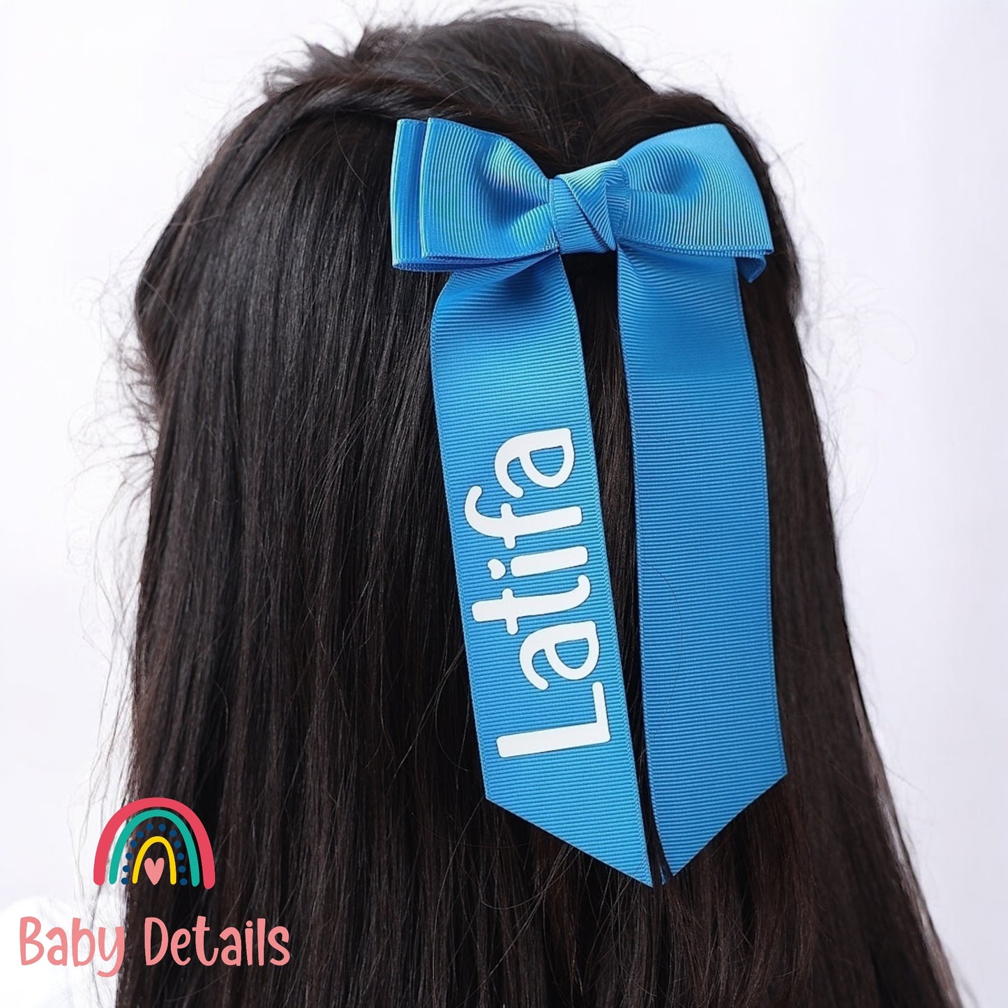 Long Simple Personalized Bow - Blue