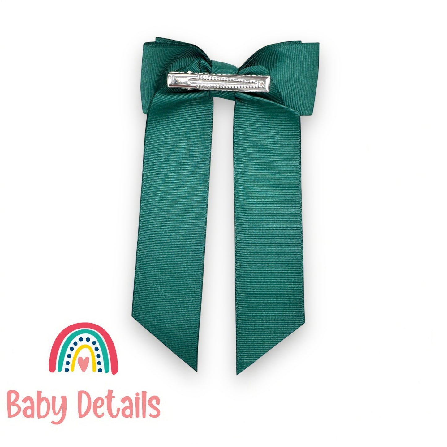 Long Simple Personalized Bow - Dark Green