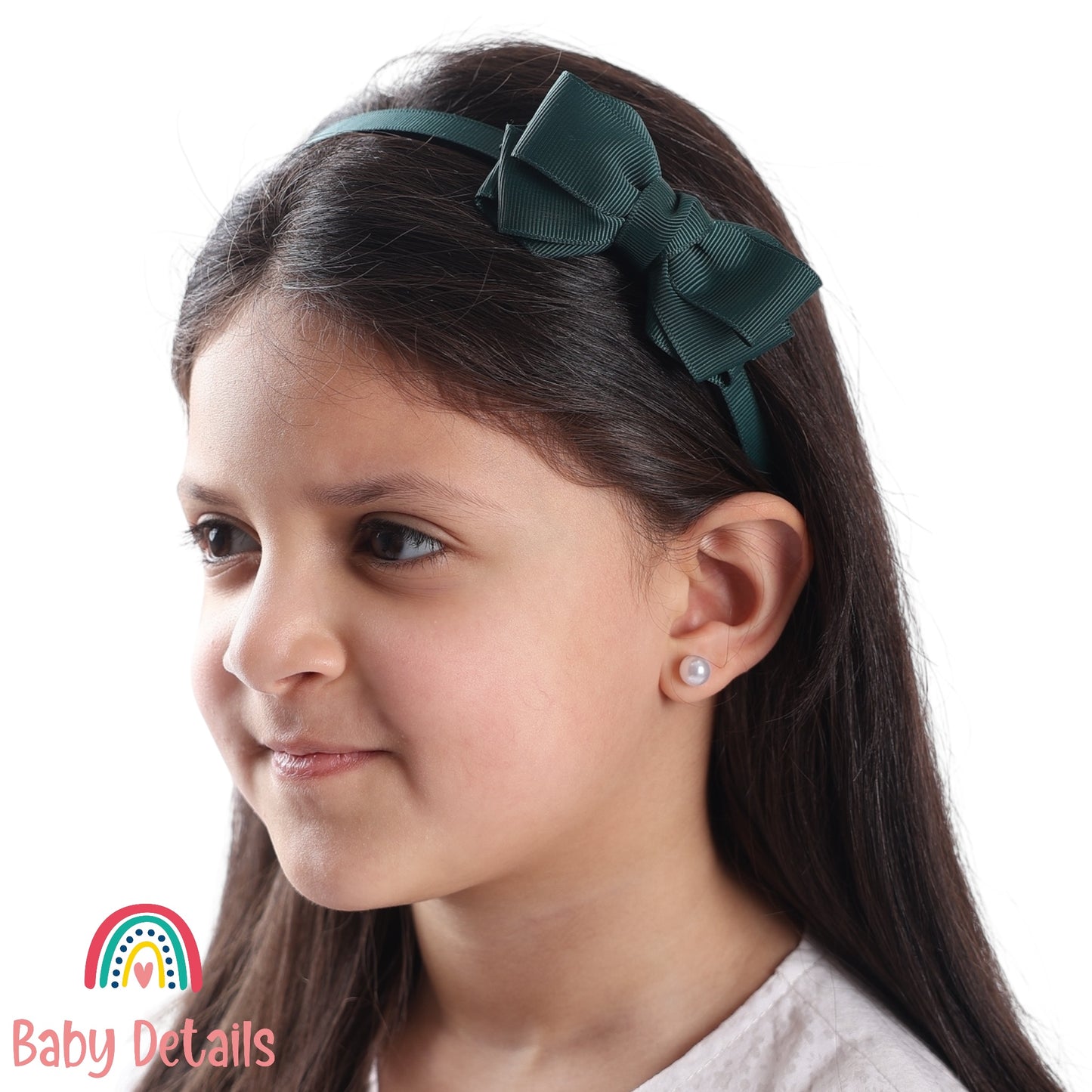 Headband with Layered Bow - Deep Green