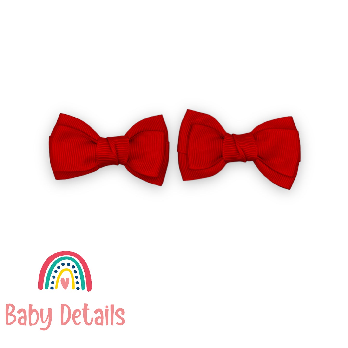 Set of 2 classic hair clips - Red