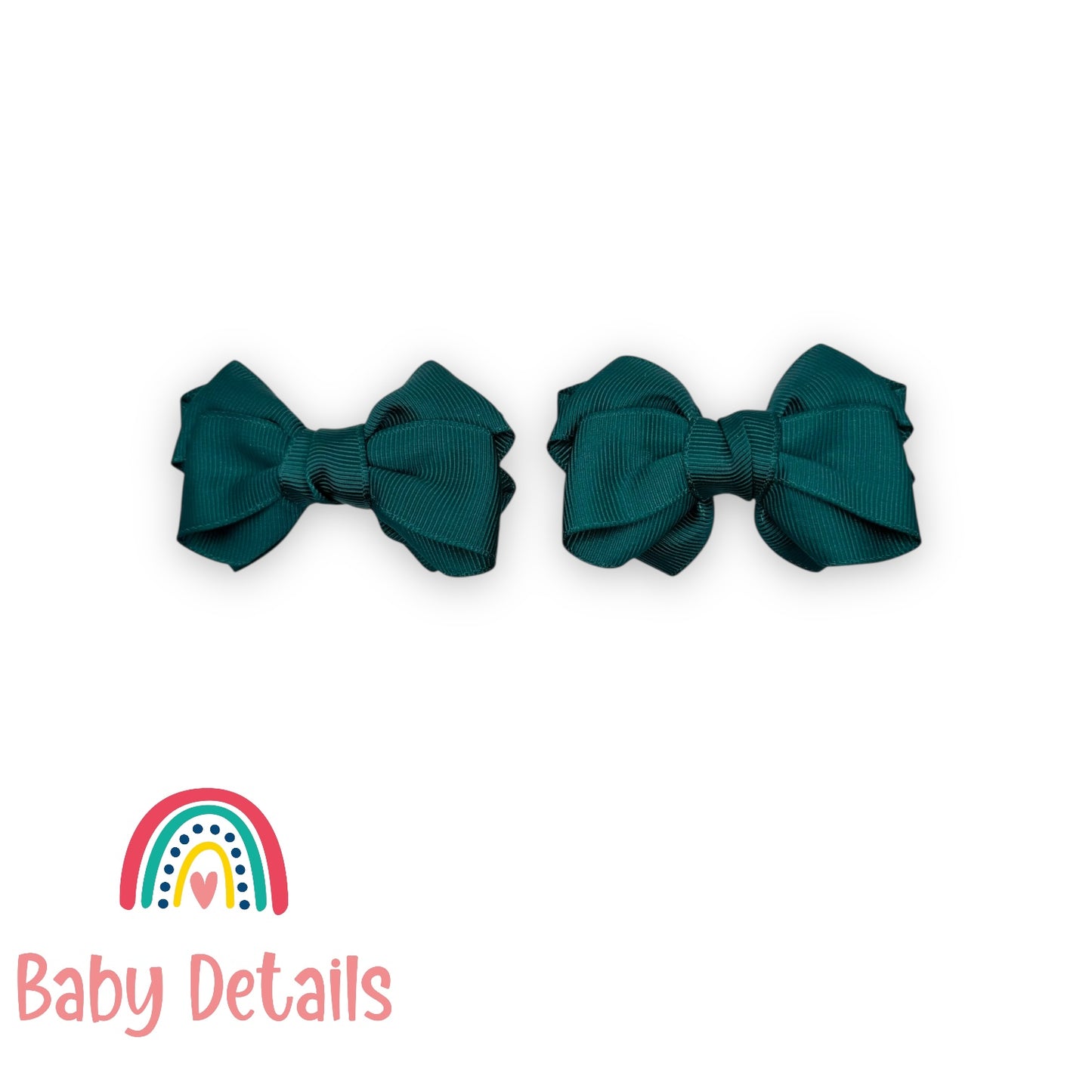 Set of 2 Layers Hair Clip - Deep Green