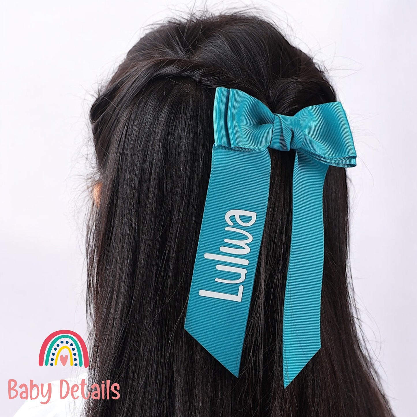 Long Simple Personalized Bow - Pacific Blue