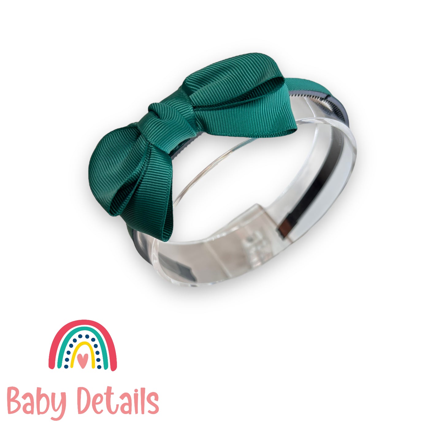 Headband with classic bow - Dark Green