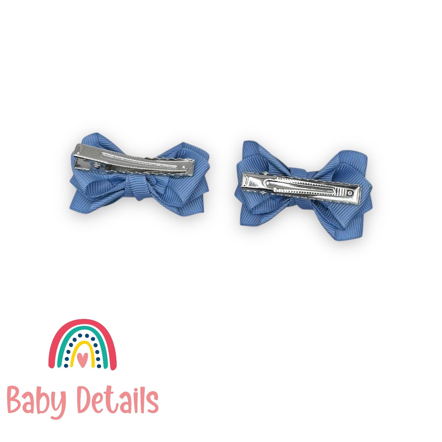 Set of 2 Mini Layers Hair Clips - Ice Blue