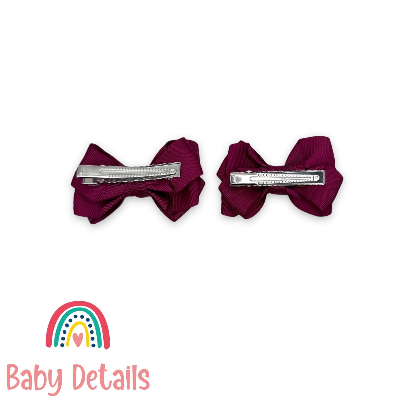 Set of 2 Layers Hair Clip - Maroon