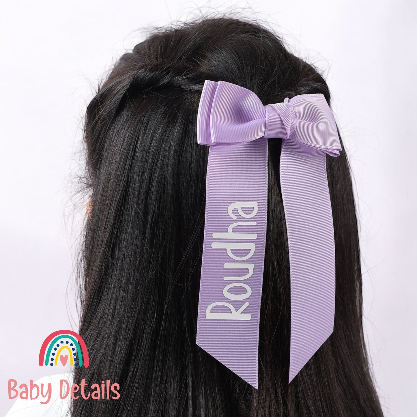 Long Simple Personalized Bow - Purple