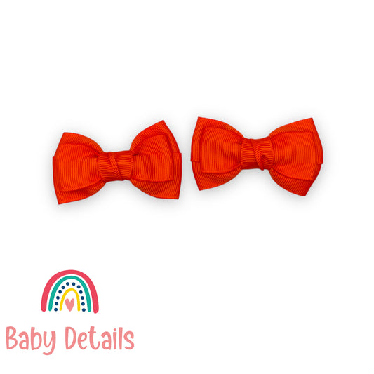 Set of 2 classic hair clips - Orange