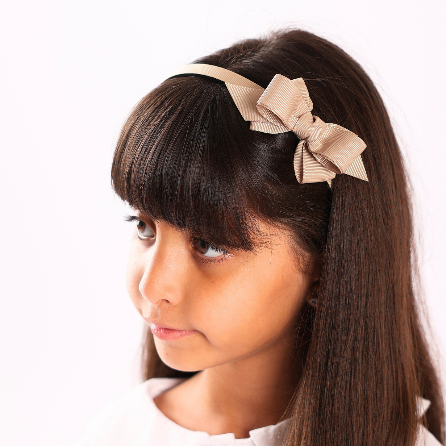 Puff Bow Headband - Beige
