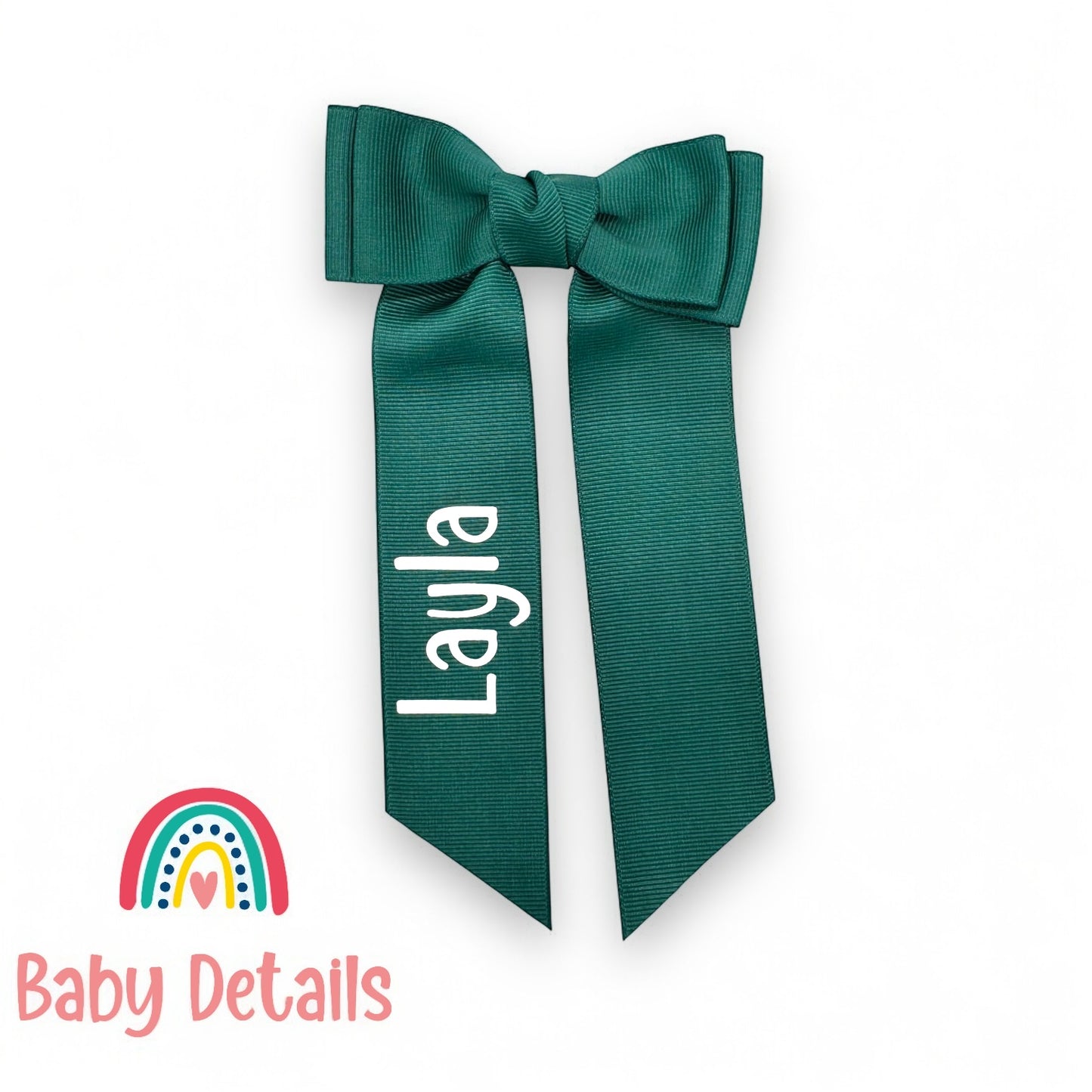 Long Simple Personalized Bow - Dark Green