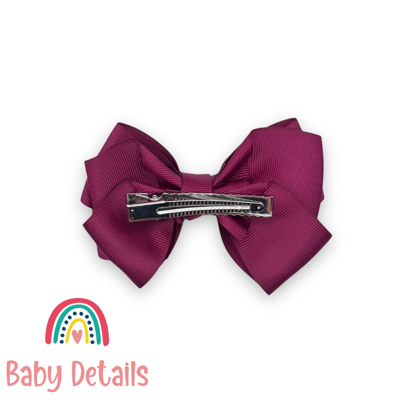 Big Bow Layers Hair Clip - Maroon