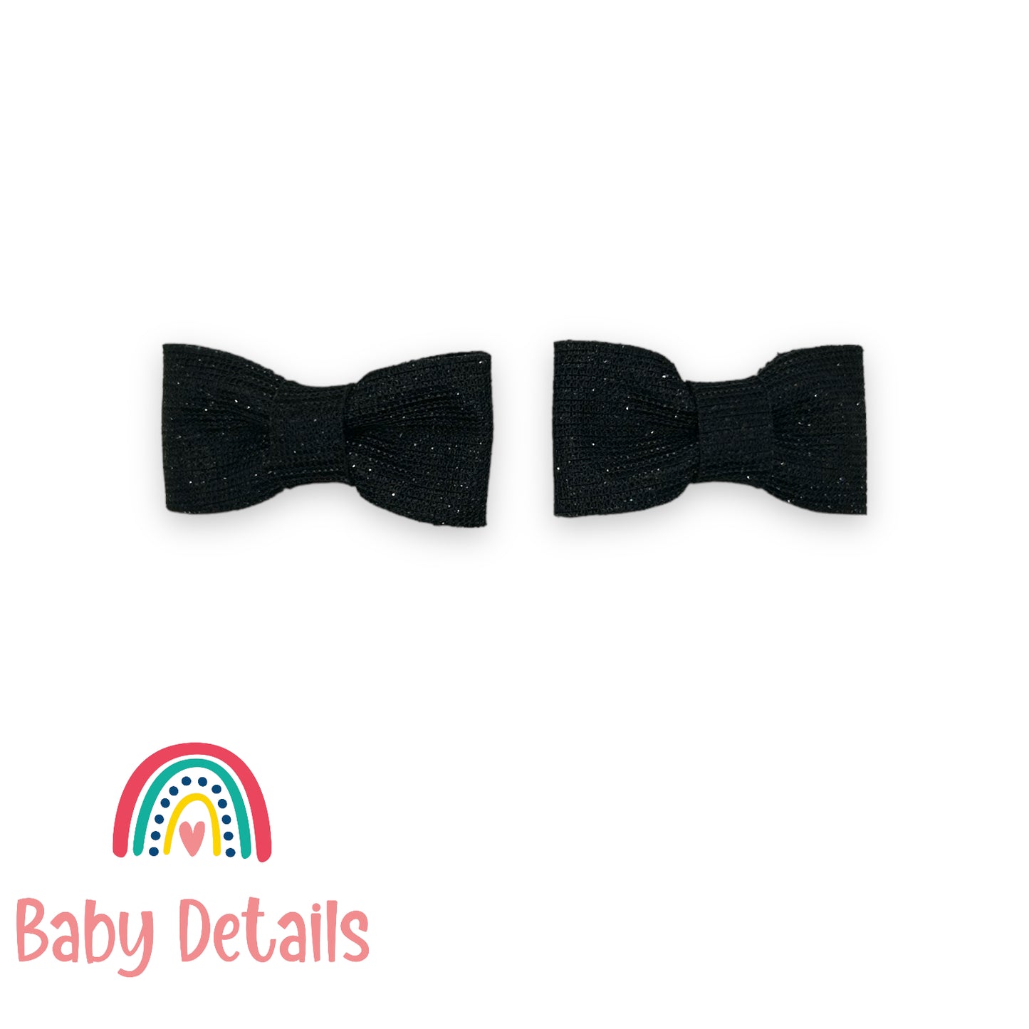 Set of 2 Mini Fabric Hair Clips - Black