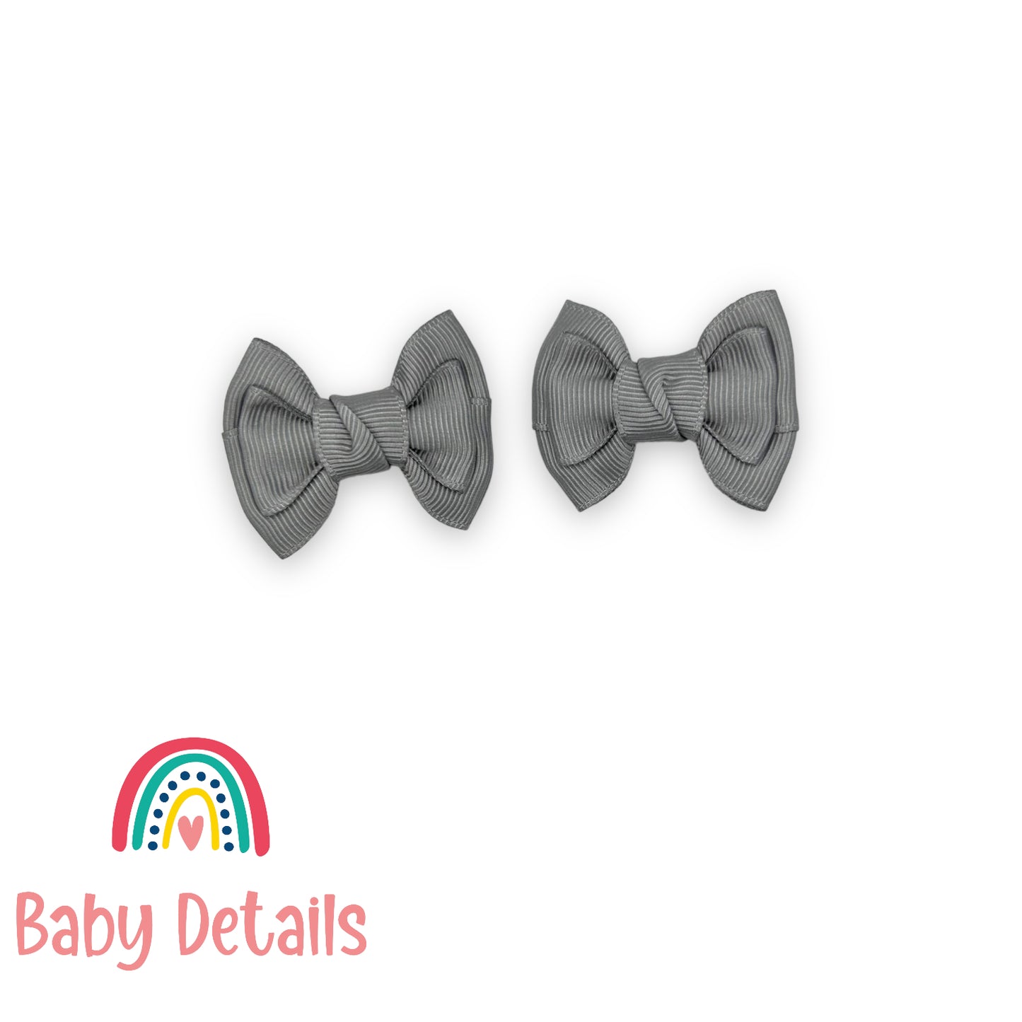 Set of 2 mini classic hair clips - Light Grey