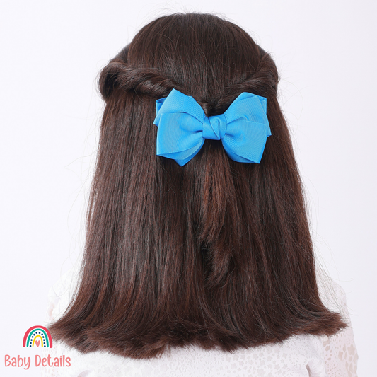 Big Bow Layers Hair Clip - Blue