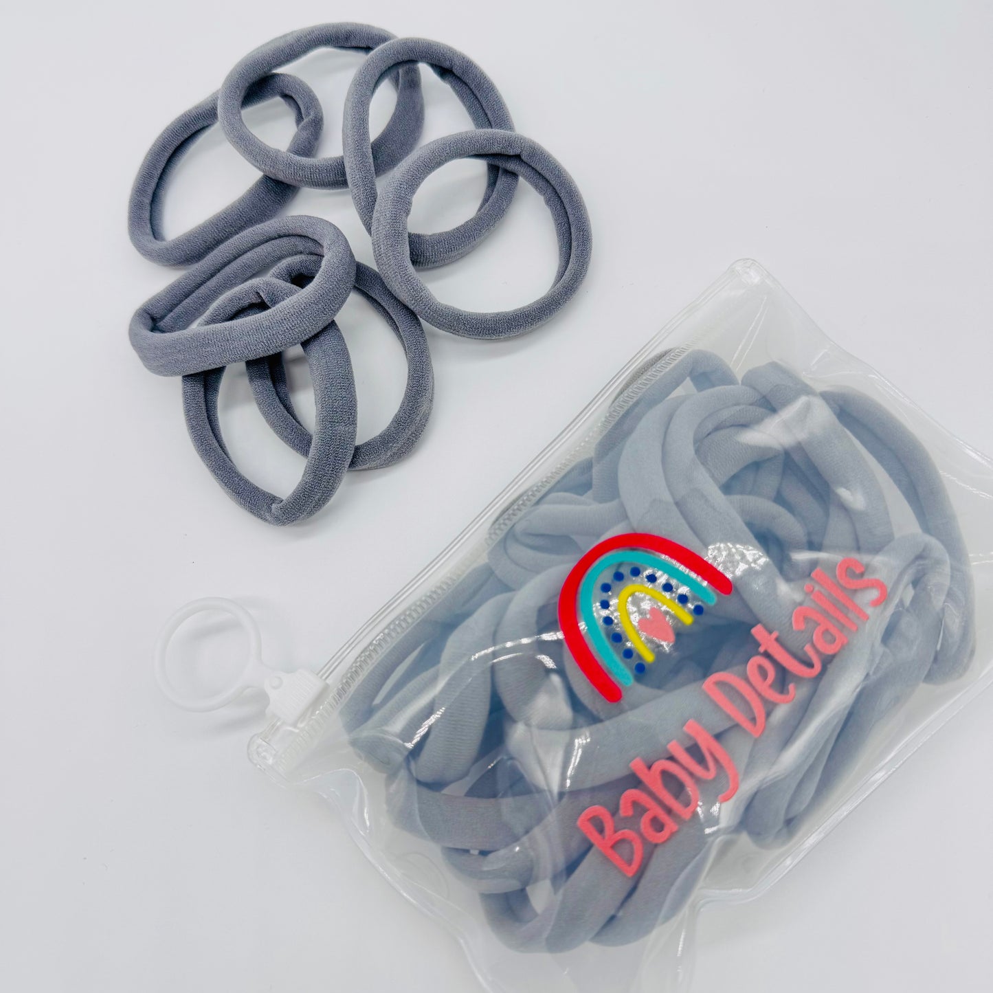 Strong Elastic Hair Ties (20 pcs) - Dark Grey