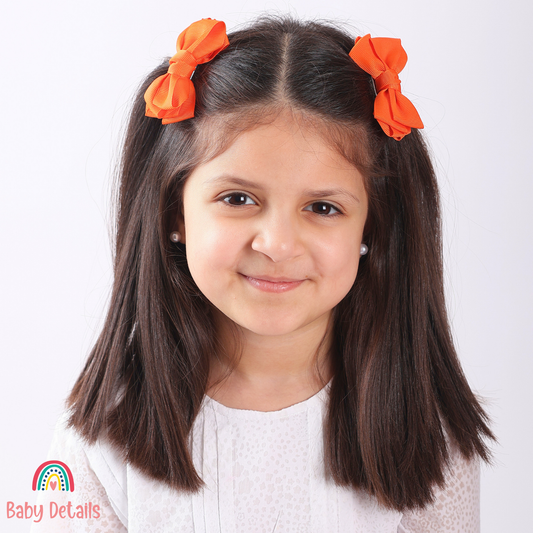 Set of 2 Layers Hair Clip - Orange