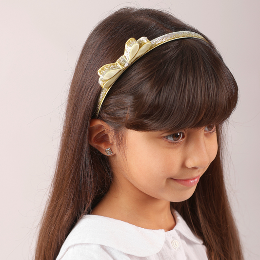 Shiny Ribbon Headband - Shades of Silver & Gold