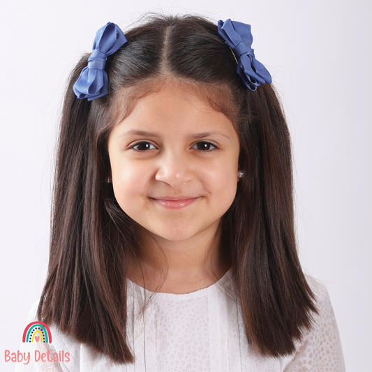 Set of 2 Layers Hair Clip - Blue Grey