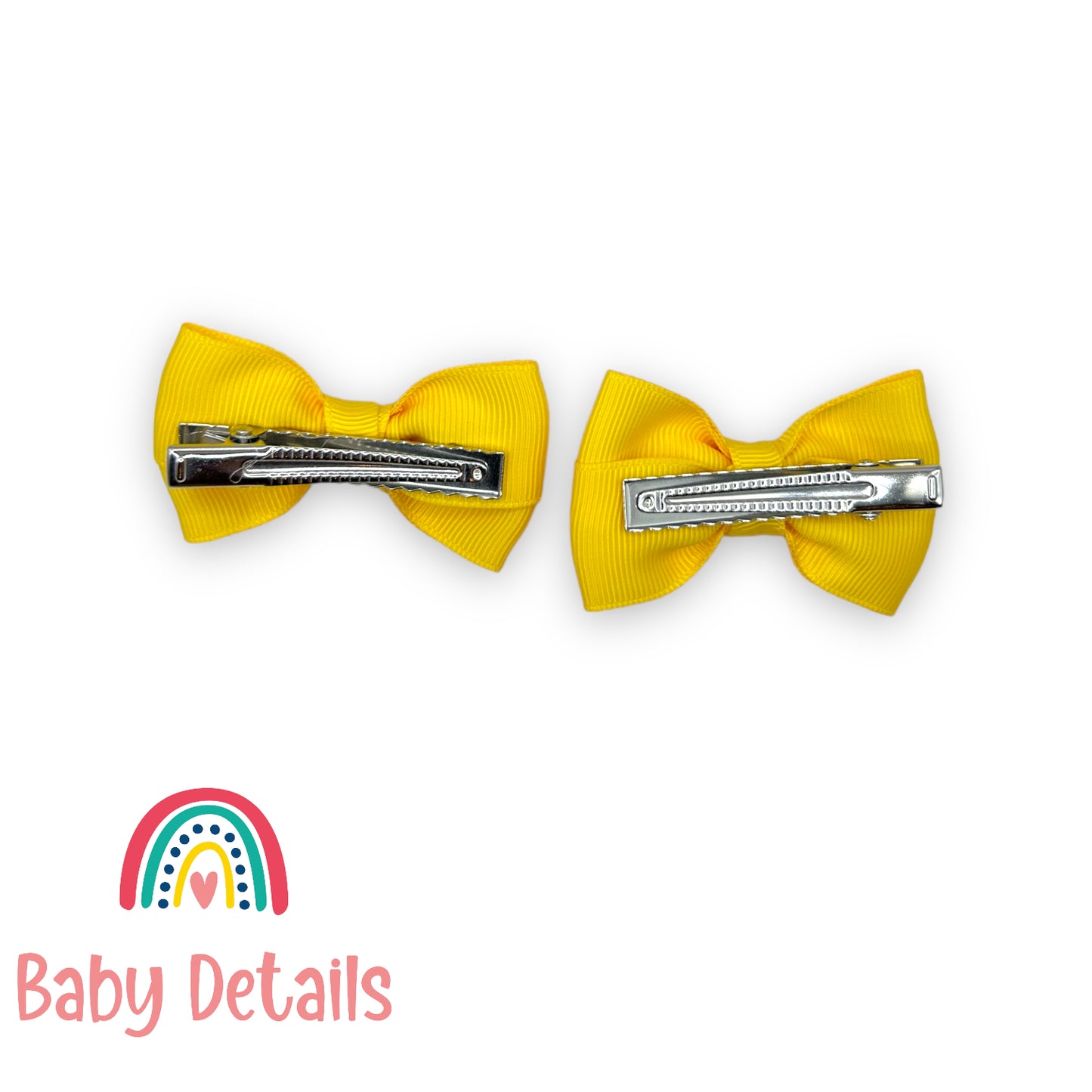 Set of 2 classic hair clips - Yellow