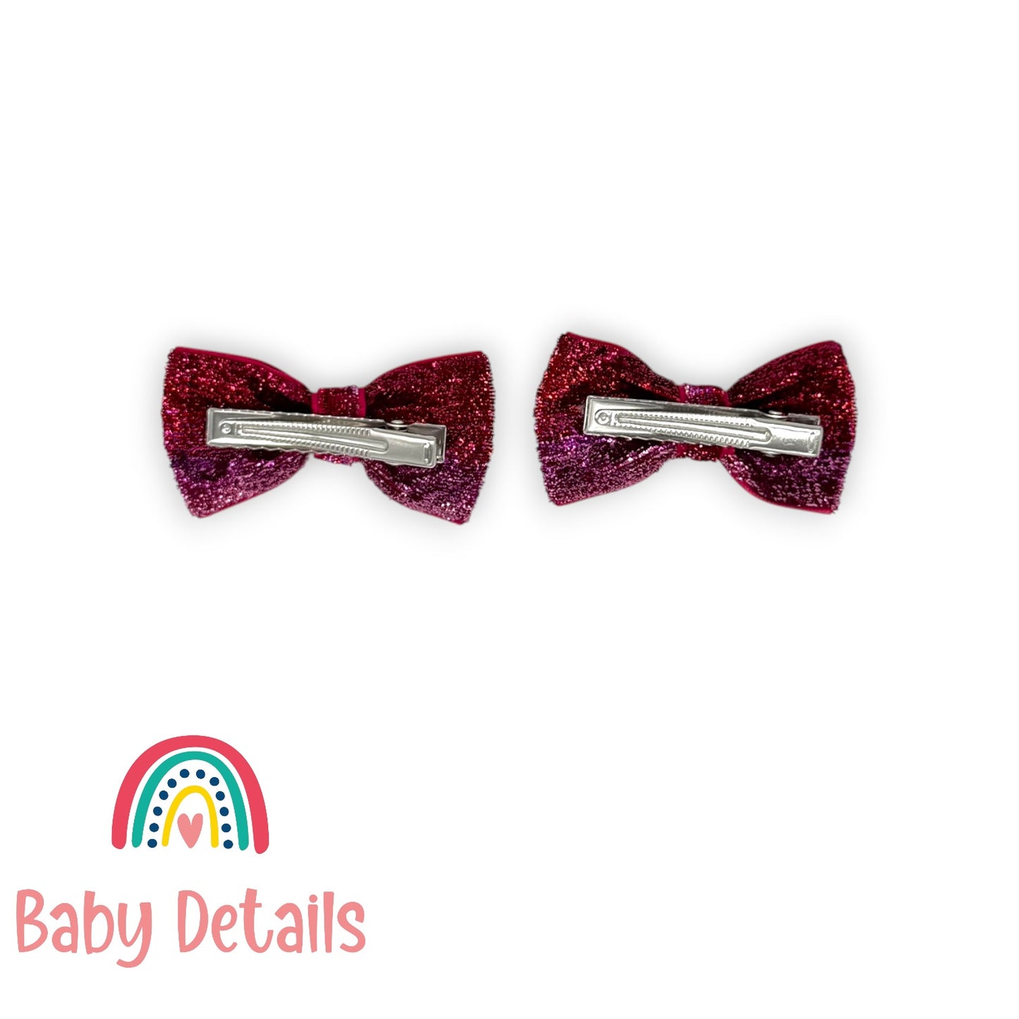 Set of 2 wide Shiny Ribbon - Pink & Red
