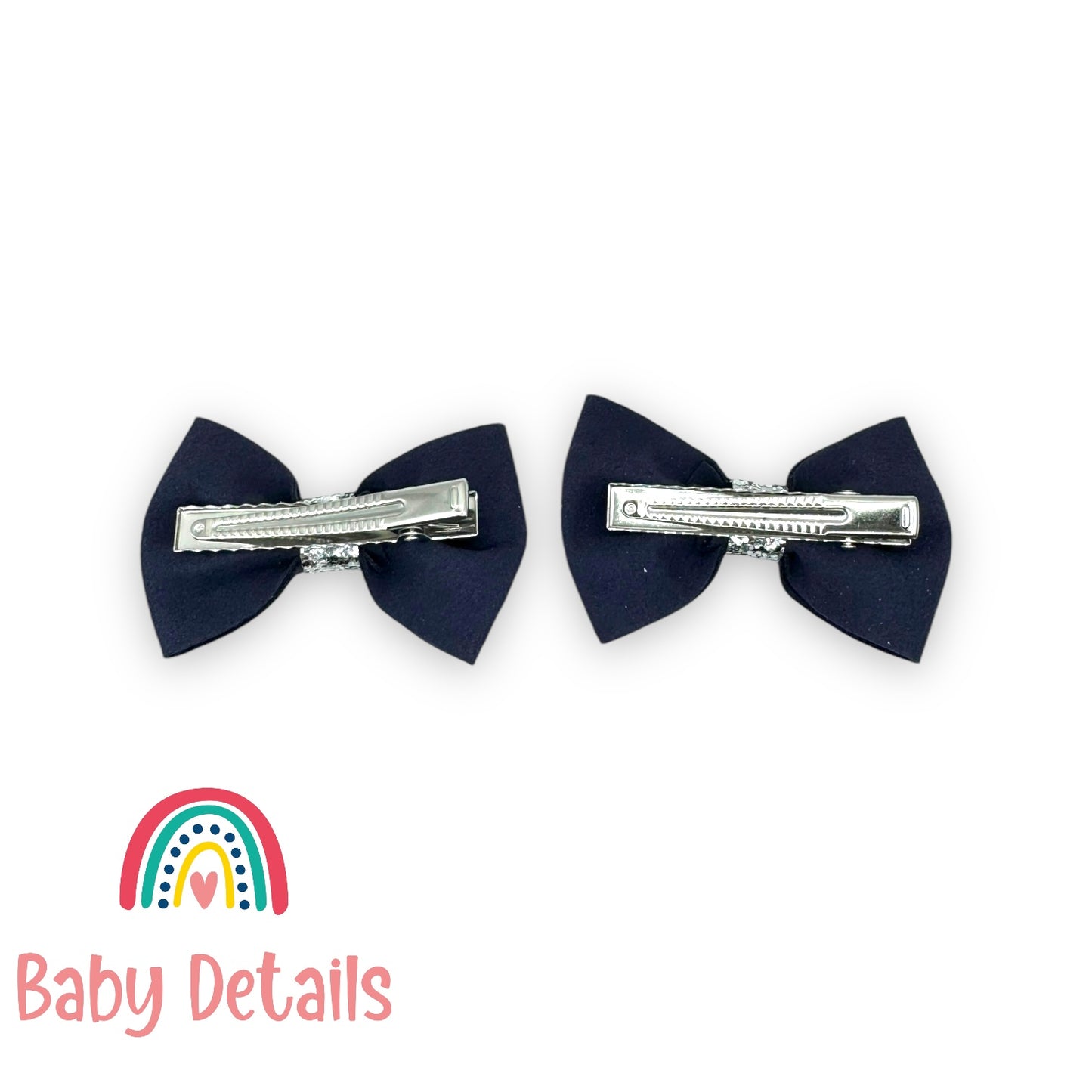 Bows with a Touch of Silver - Navy Blue