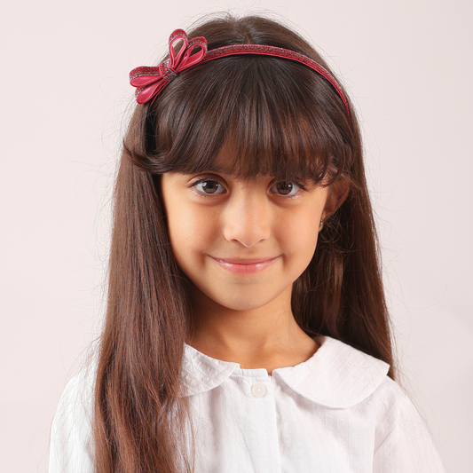 Shiny Ribbon Headband - Shades of Pink & Silver & Gold