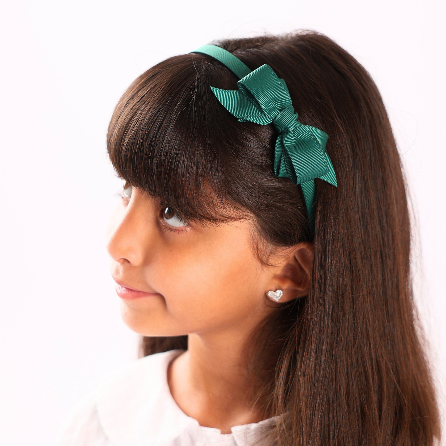 Puff Bow Headband - Dark Green