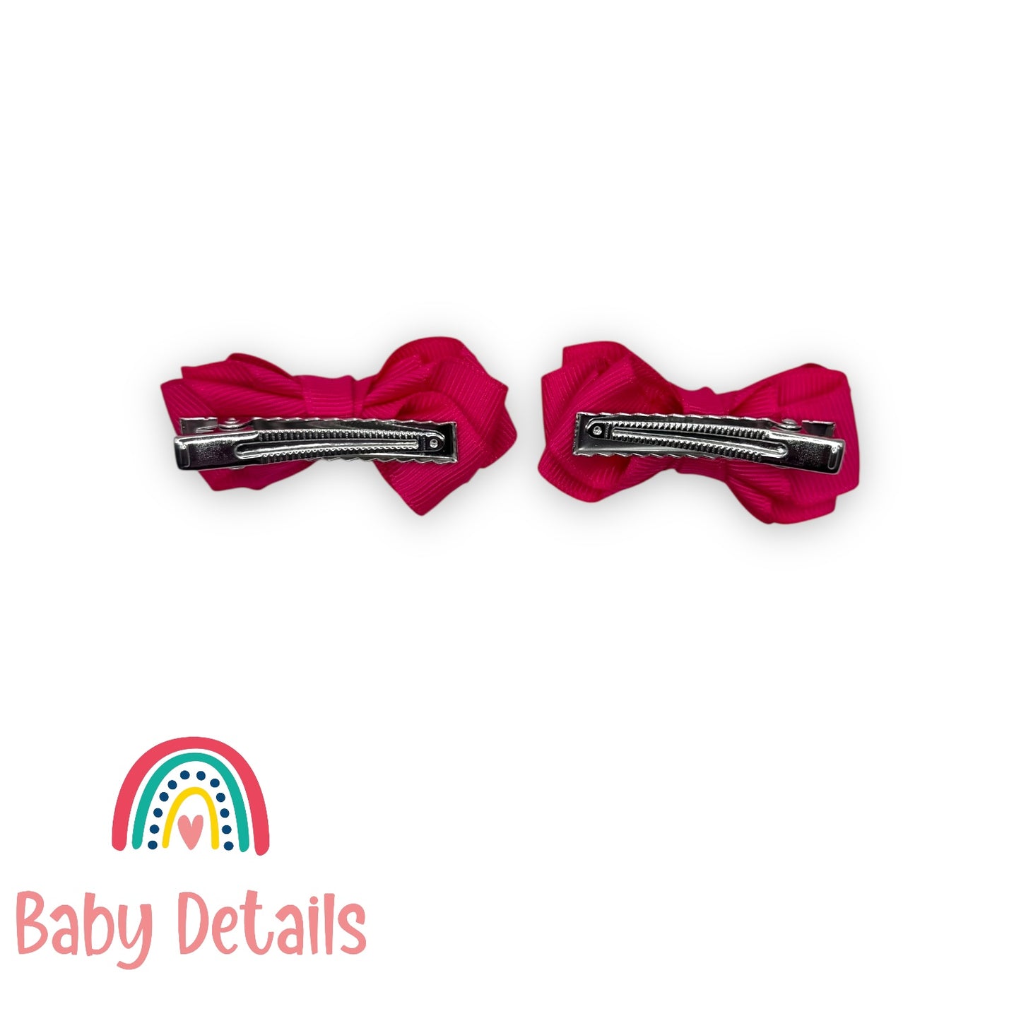 Set of 2 Mini Layers Hair Clips - Fuchsia