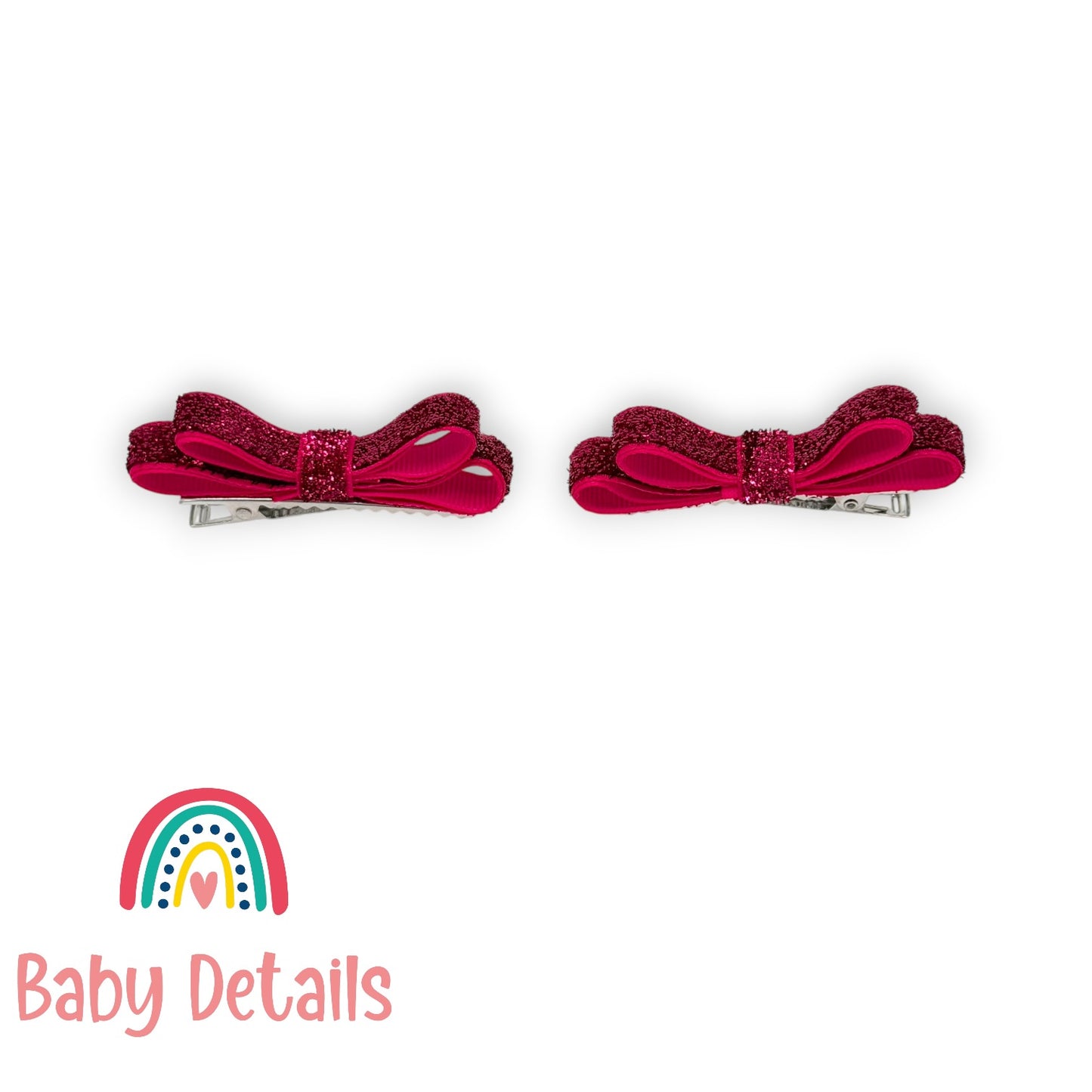 Set of 2 thin Shiny Ribbon - Fuchsia