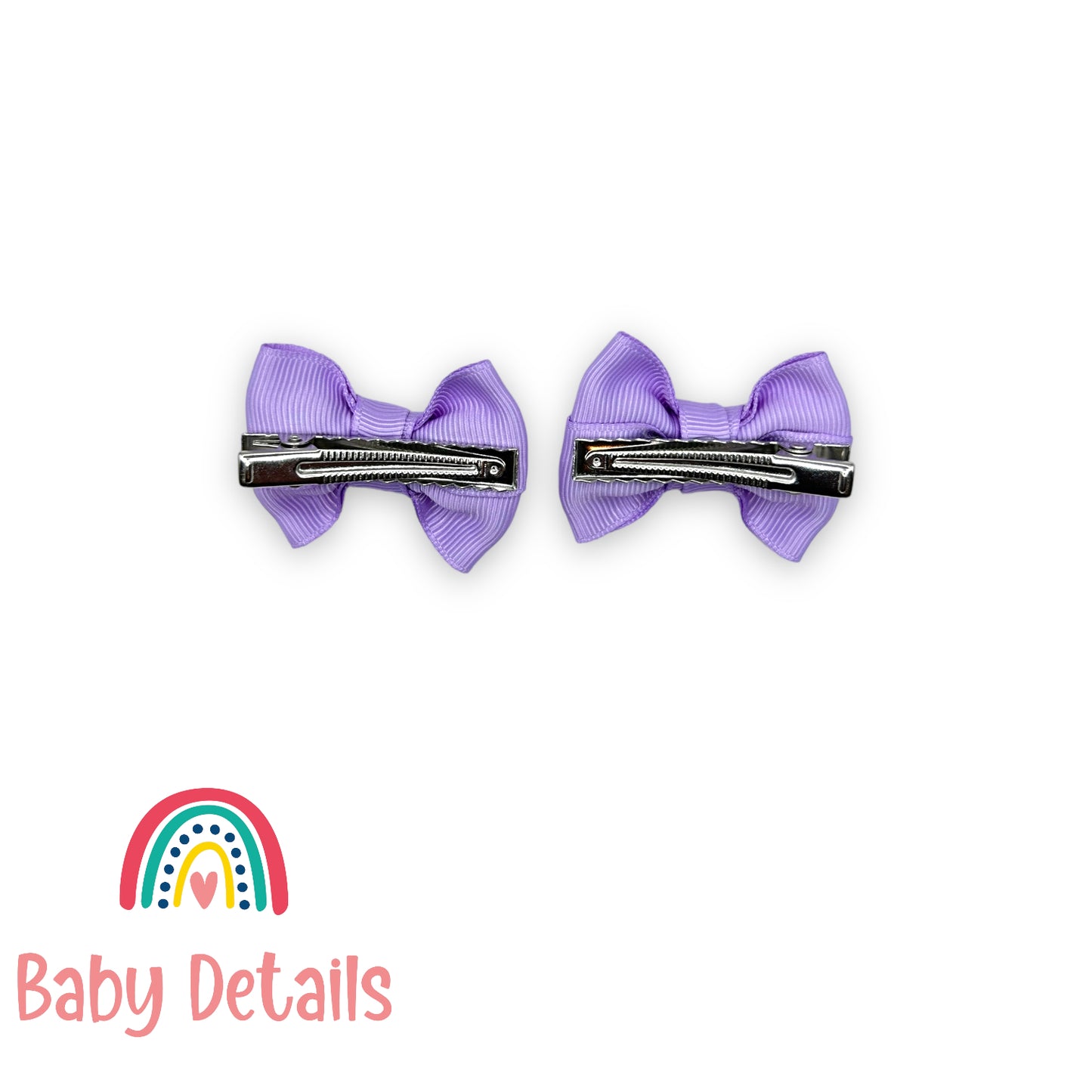 Set of 2 mini classic hair clips - Purple