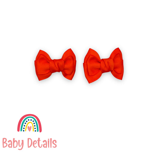 Set of 2 mini classic hair clips - Orange