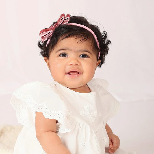 Shiny Ribbon Toddler Headband - Pink