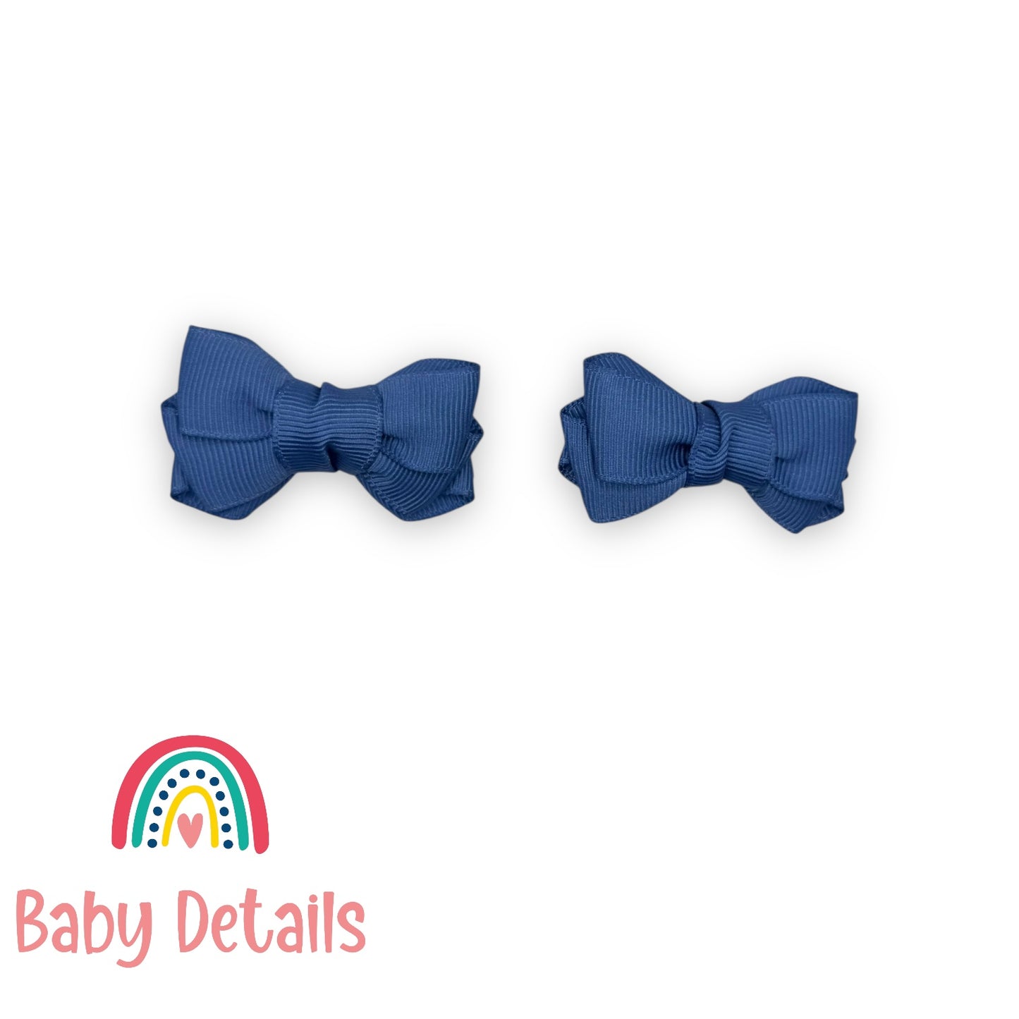 Set of 2 Mini Layers Hair Clips - Blue Grey