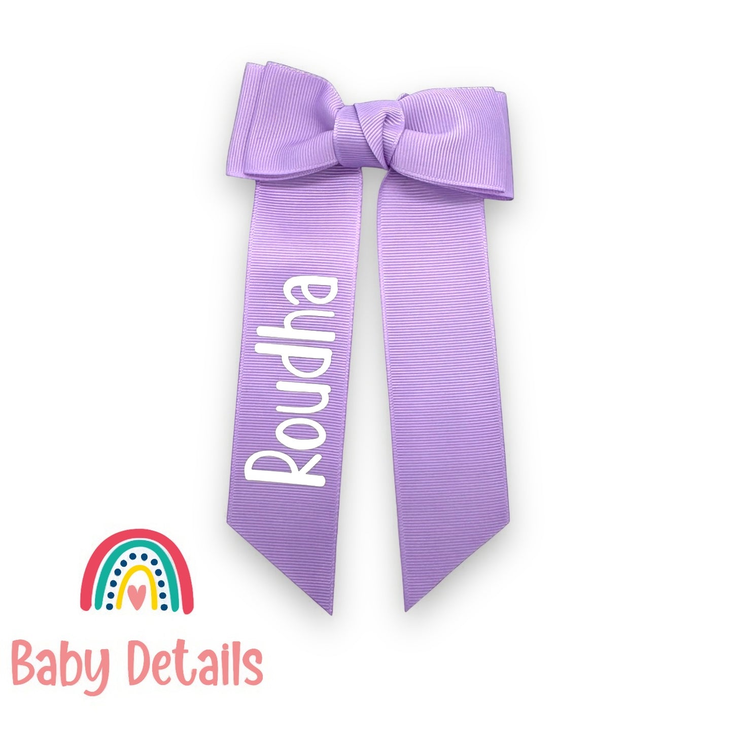 Long Simple Personalized Bow - Purple