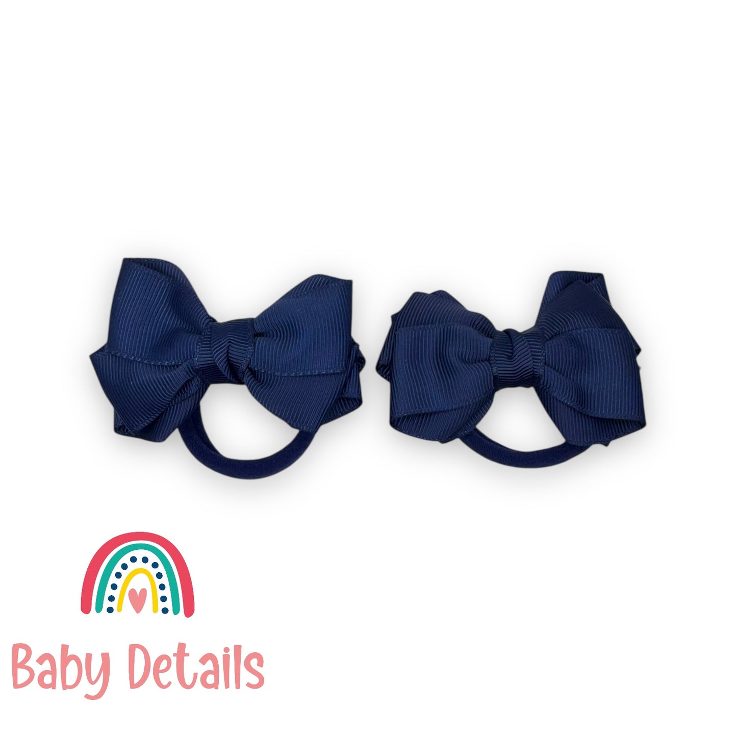 Set of 2 Layers Hair Ties - Navy Blue