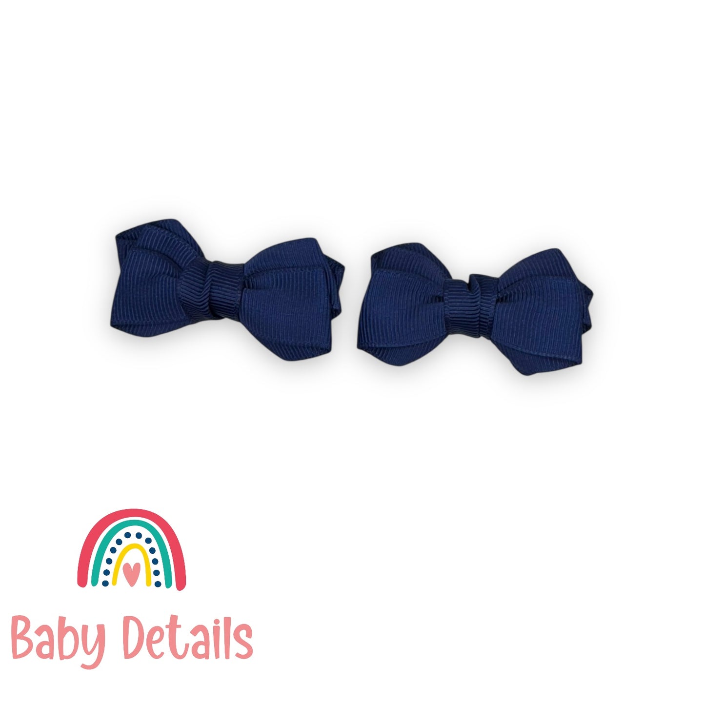 Set of 2 Mini Layers Hair Clips - Navy Blue