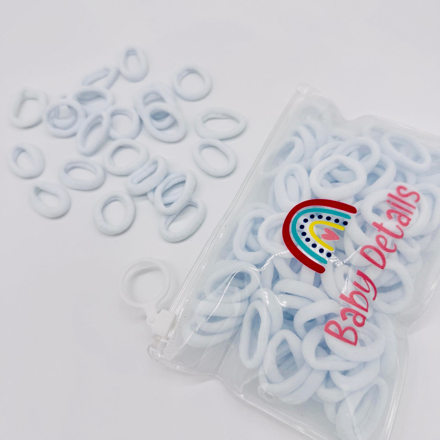 Basic Mini Hair Ties (100pcs) - White
