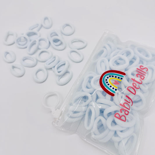 Basic Mini Hair Ties (100pcs) - White