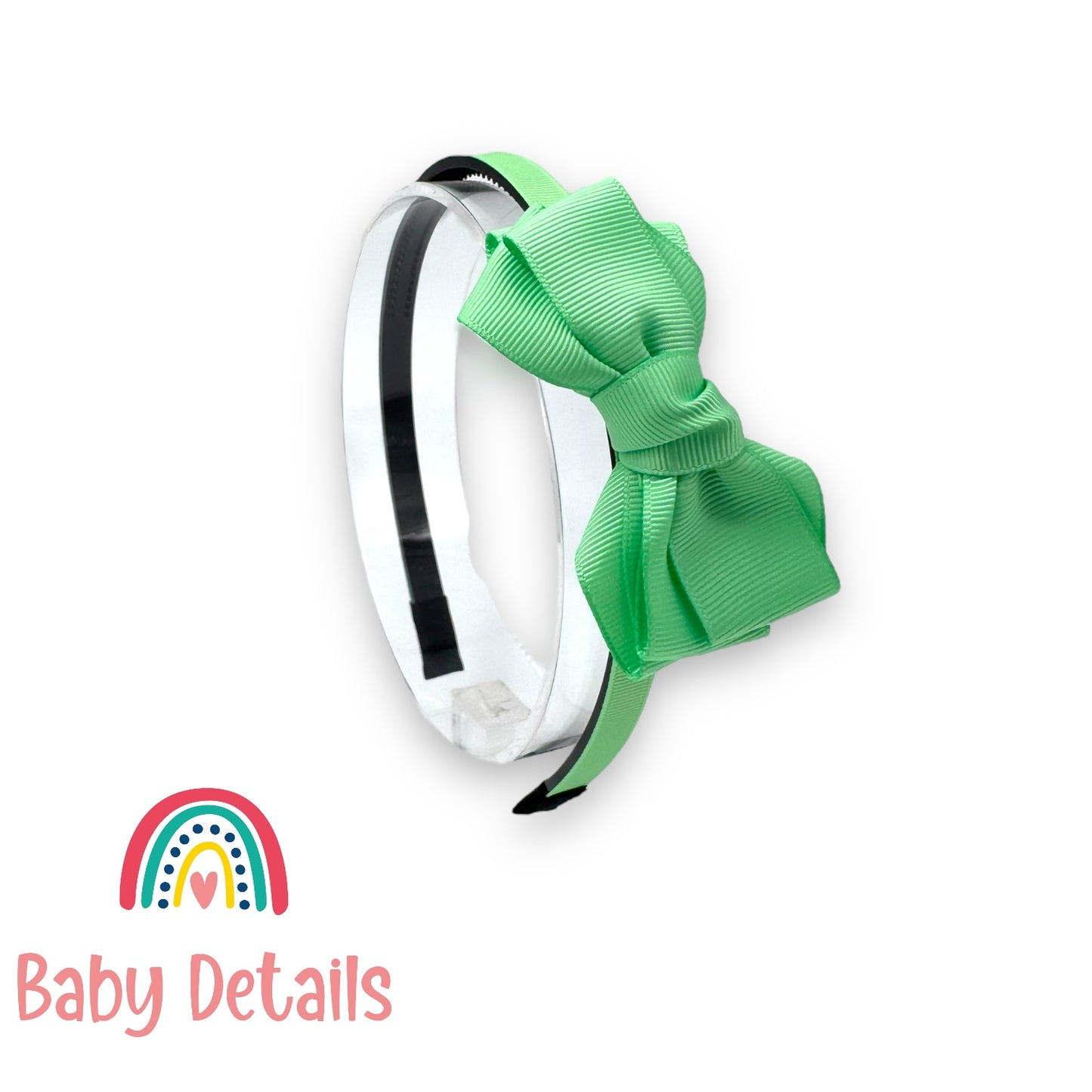 Headband with Layered Bow - Bright Green