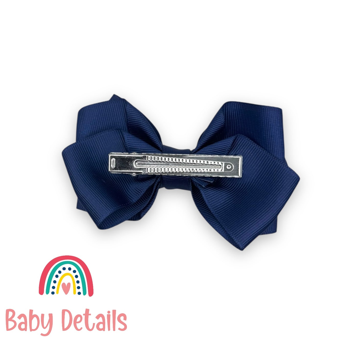 Big Bow Layers Hair Clip - Navy Blue