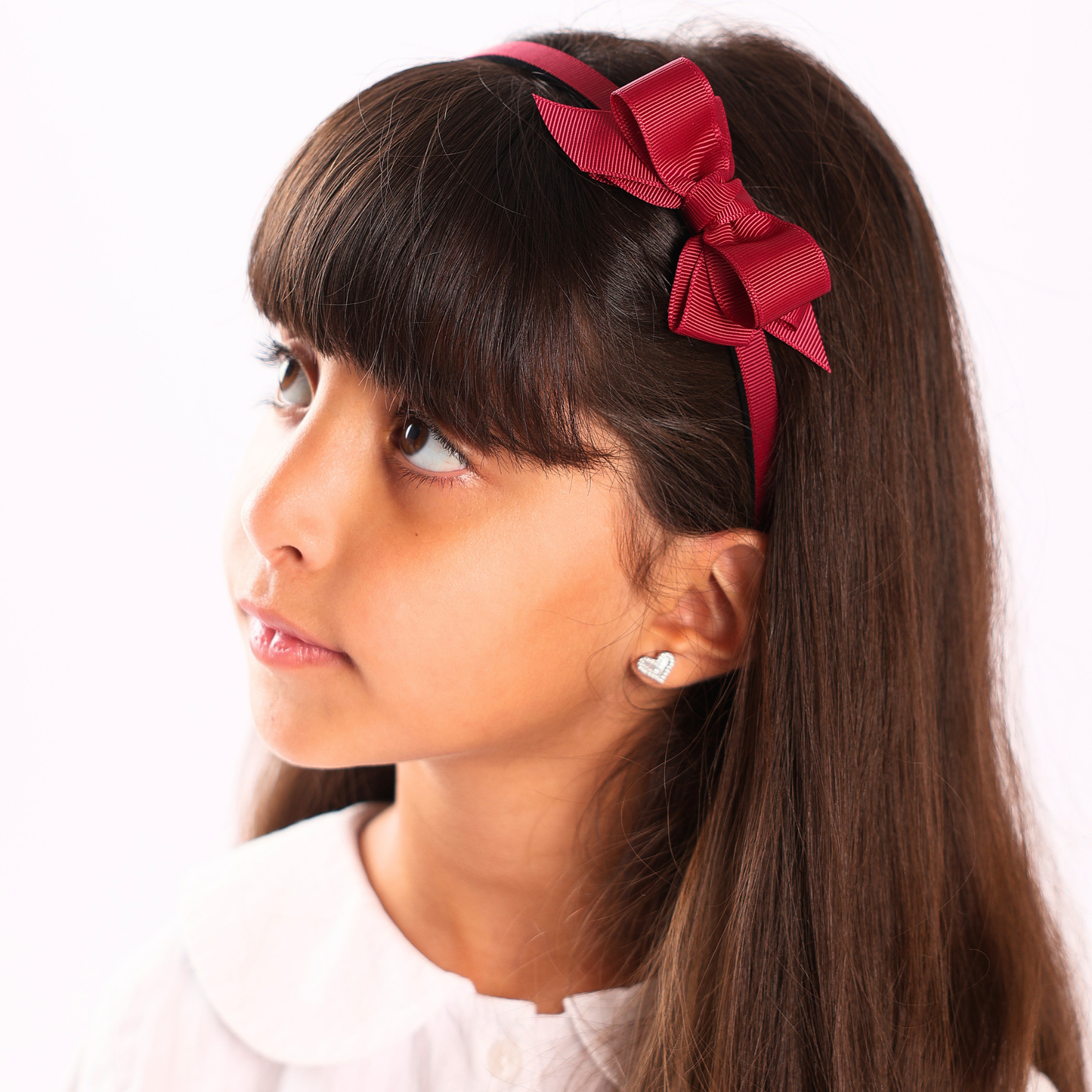 Puff Bow Headband - Maroon