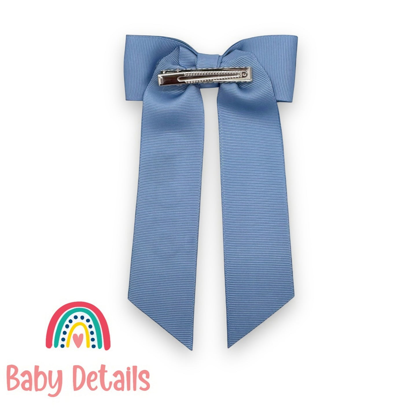 Long Simple Personalized Bow - Ice Blue