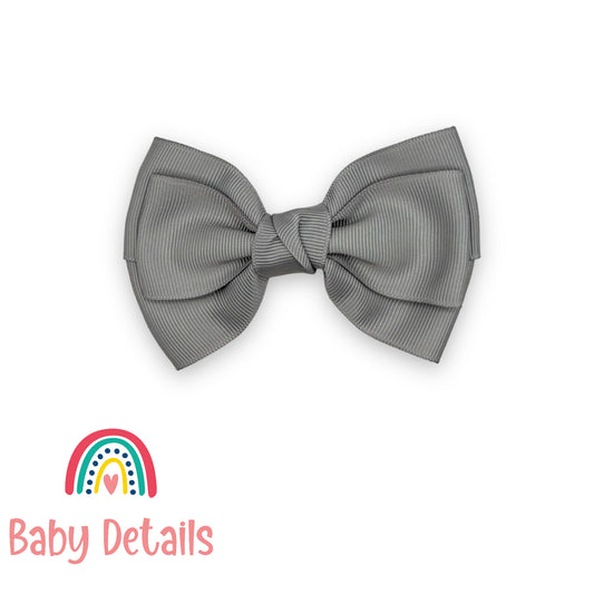 Big Classic Bow hair clip - Light Grey