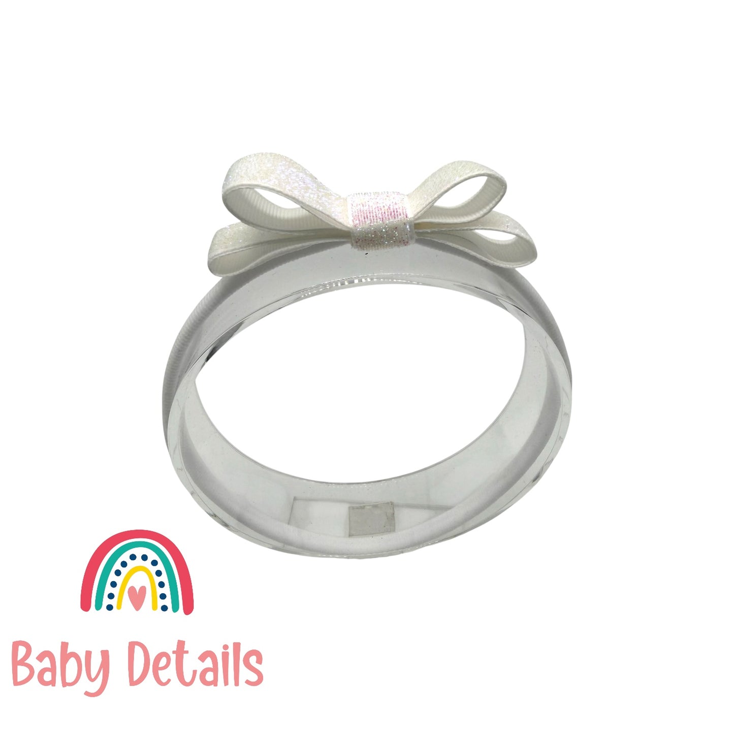Shiny Ribbon Toddler Headband  - Pearl