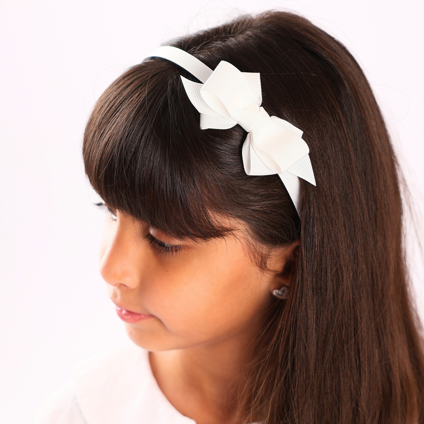Puff Bow Headband - White