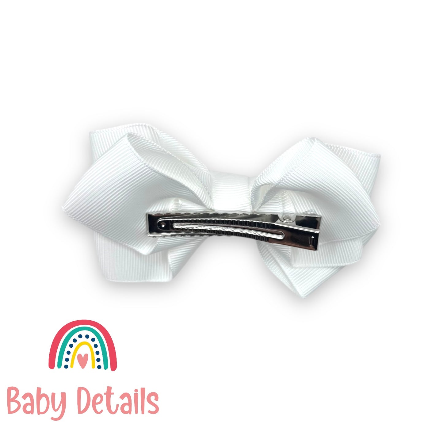 Big Bow Layers Hair Clip - White